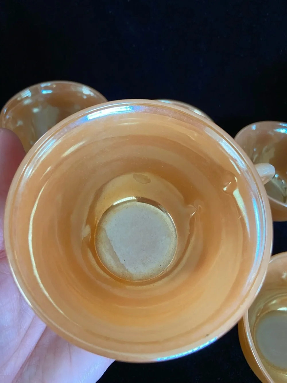 Lot of 8 FIRE KING Marigold Peach Luster Coffee Tea Cups READ
